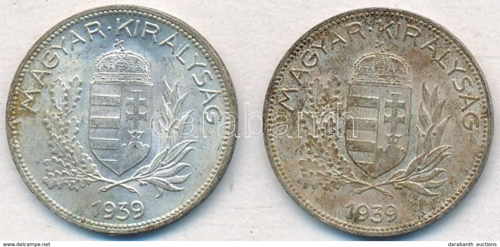 1939. 1P Ag (2x) T:2 Patina
Adamo P6 - Zonder Classificatie