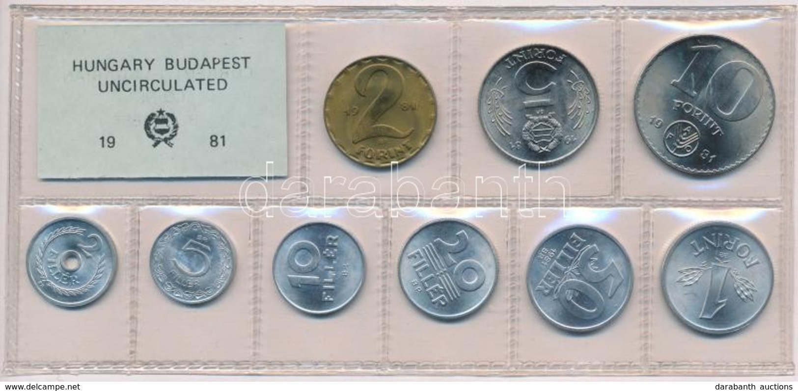1981. 2f-10Ft (9xklf) érmés Forgalmi Sor Fóliatokban + 100Ft Ni 'FAO I. - Világélelmezési Nap' Tokban, Tanúsítvánnyal T: - Zonder Classificatie