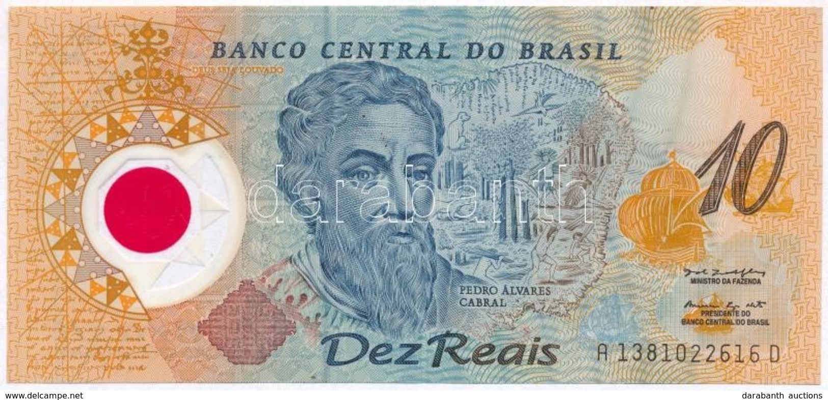 Brazília 2000. 10R 'Brazília 500. évfordulója' Emlékbankjegy T:I,I-
Brazil 2000. 10 Reais '500th Anniversary Of Brazil'  - Unclassified