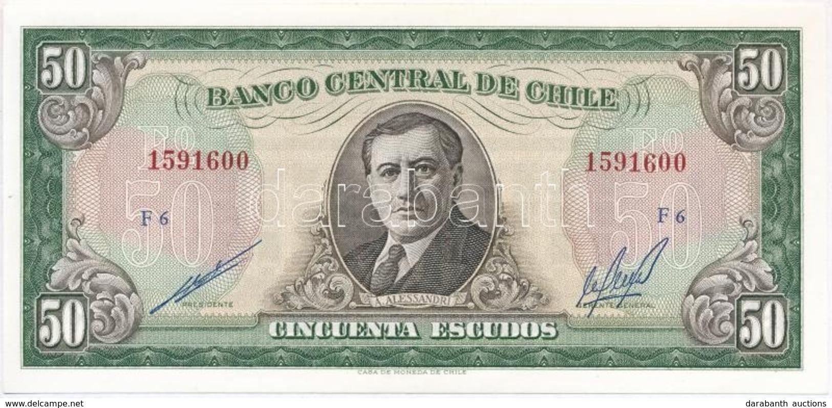 Chile 1962-1975. 50E T:I
Chile 1962-1975. 50 Escudos C:UNC
Krause 140.b - Unclassified