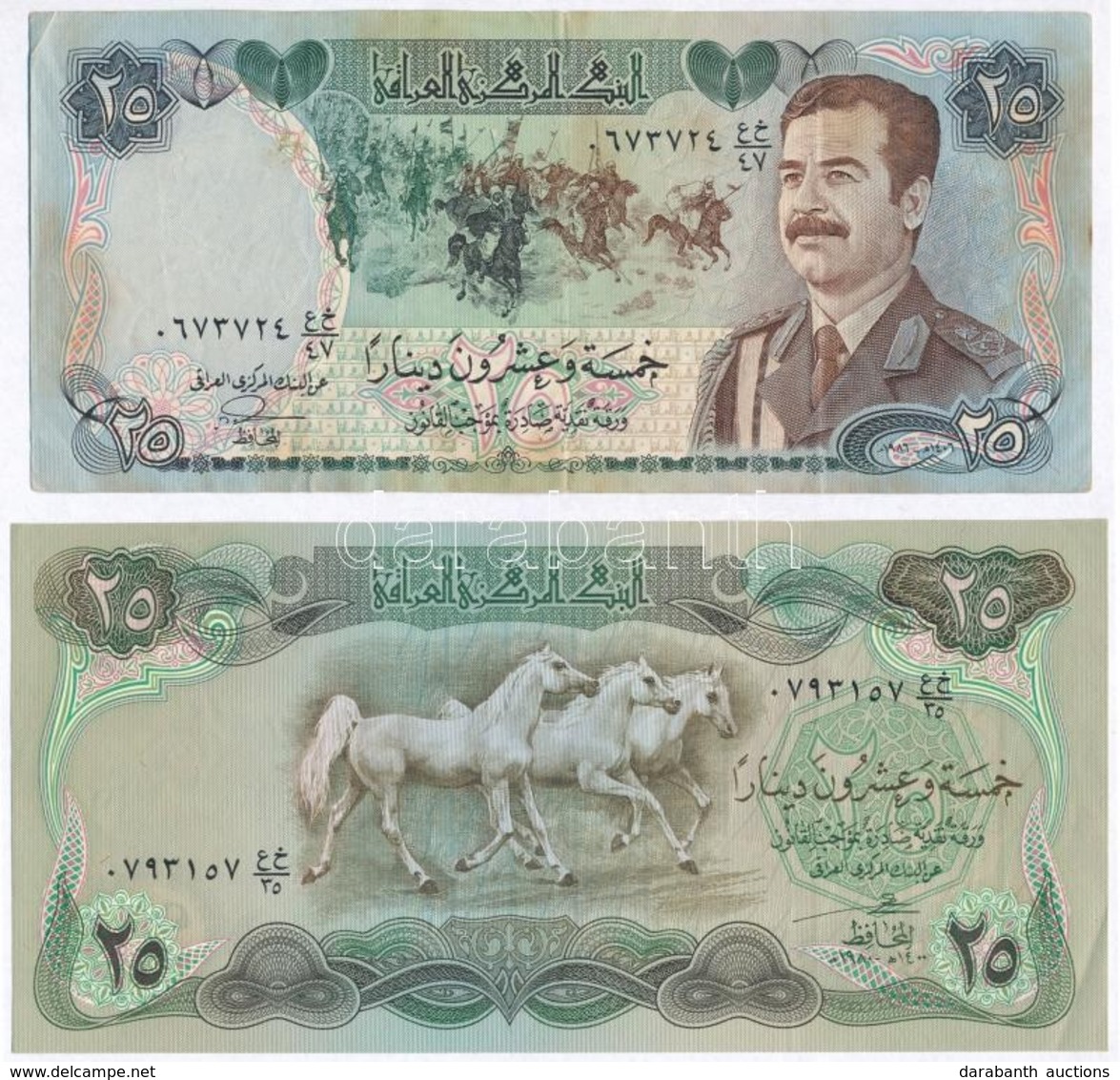 Irak 1980. 25D + 1986. 25D T:I--III
Iraq 1980. 25 Dinars + 1986. 25 Dinars C:AU-F - Unclassified