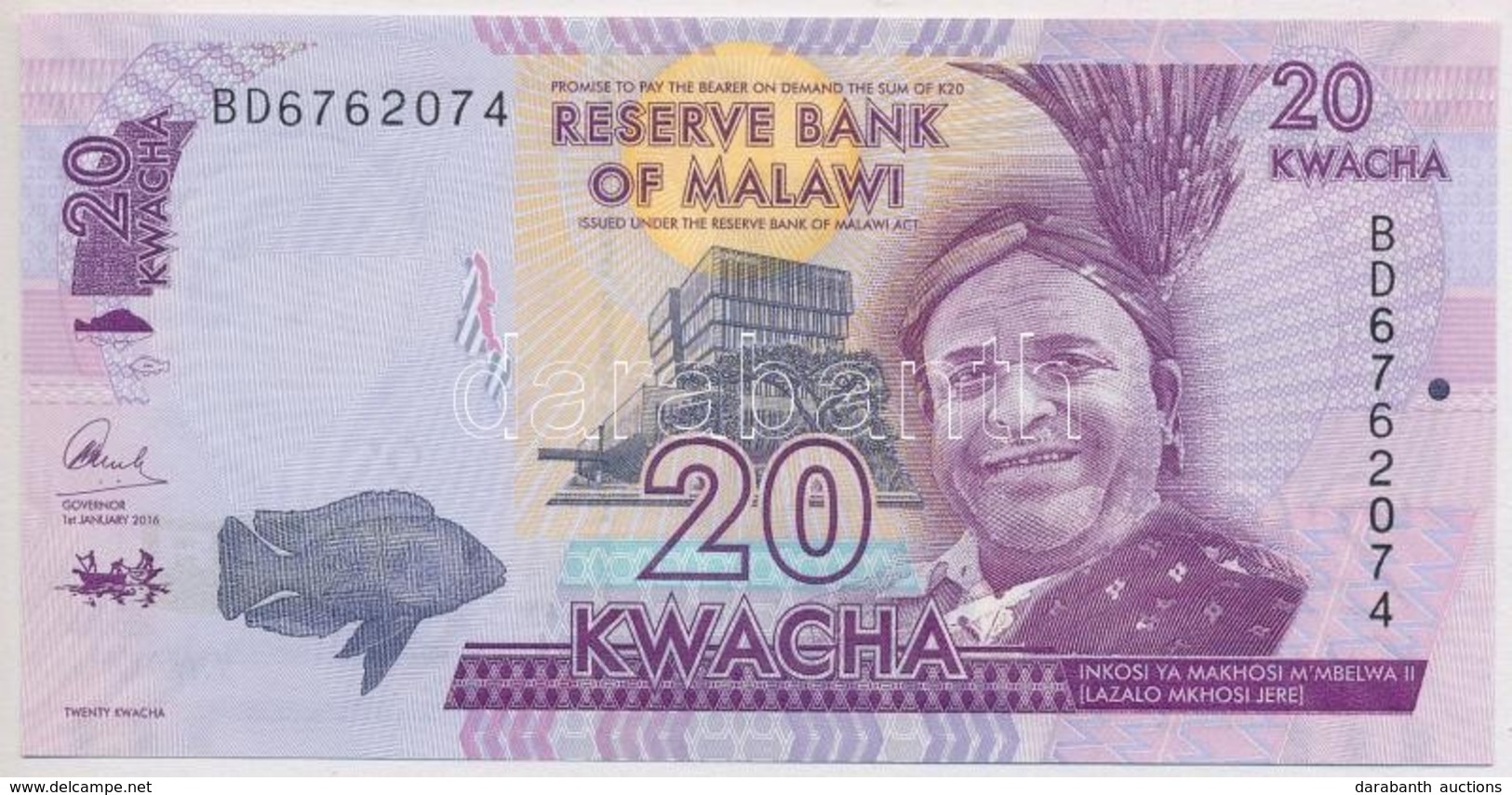 Malawi 2016. 20K T:I 
Malawi 2016. 20 Kwacha C:UNC - Unclassified