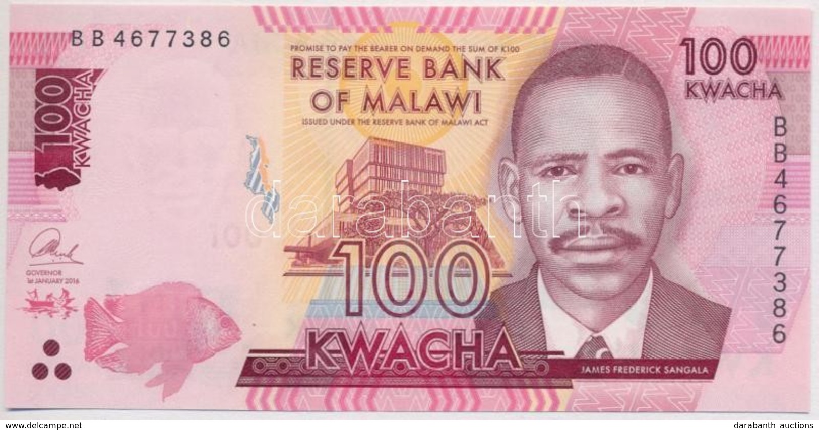 Malawi 2016. 100K T:I 
Malawi 2016. 100 Kwacha C:UNC - Non Classificati