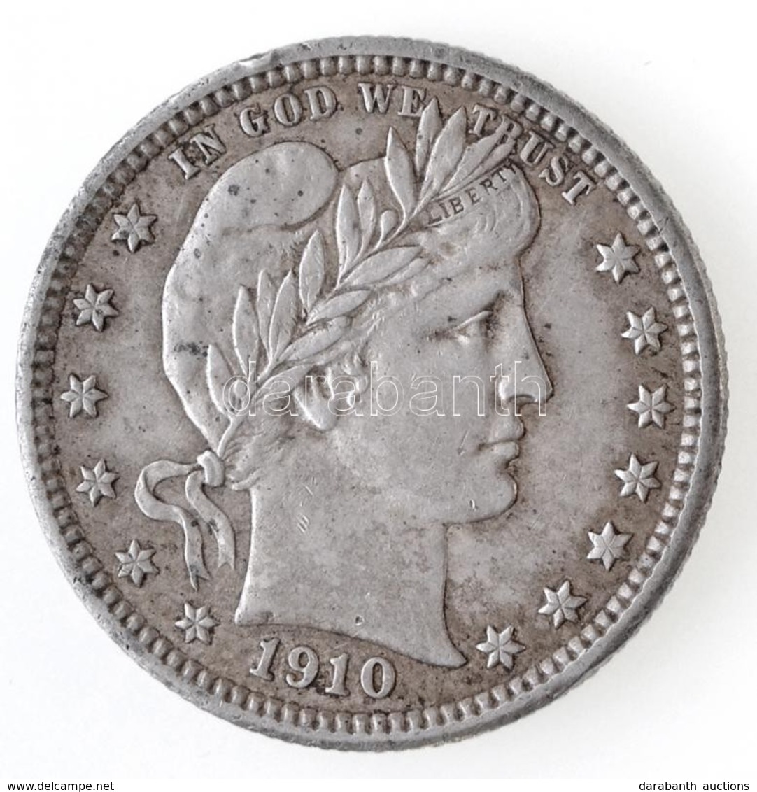 Amerikai Egyesült Államok 1910. 1/4$ Ag 'Barber Quarter' T:1- Kis Ph.
USA 1910. 1/4 Dollar Ag 'Barber Quarter' C:AU Smal - Non Classificati