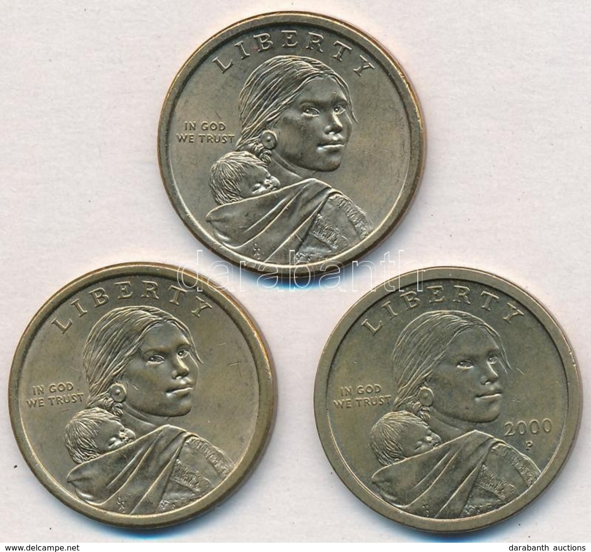 Amerikai Egyesült Államok 2000-2010. 1$ (3x) 'Sacagawea' T:1-,2
USA 2000-2010. 1 Dollar (3x) 'Sacagawea' C:AU,XF - Zonder Classificatie