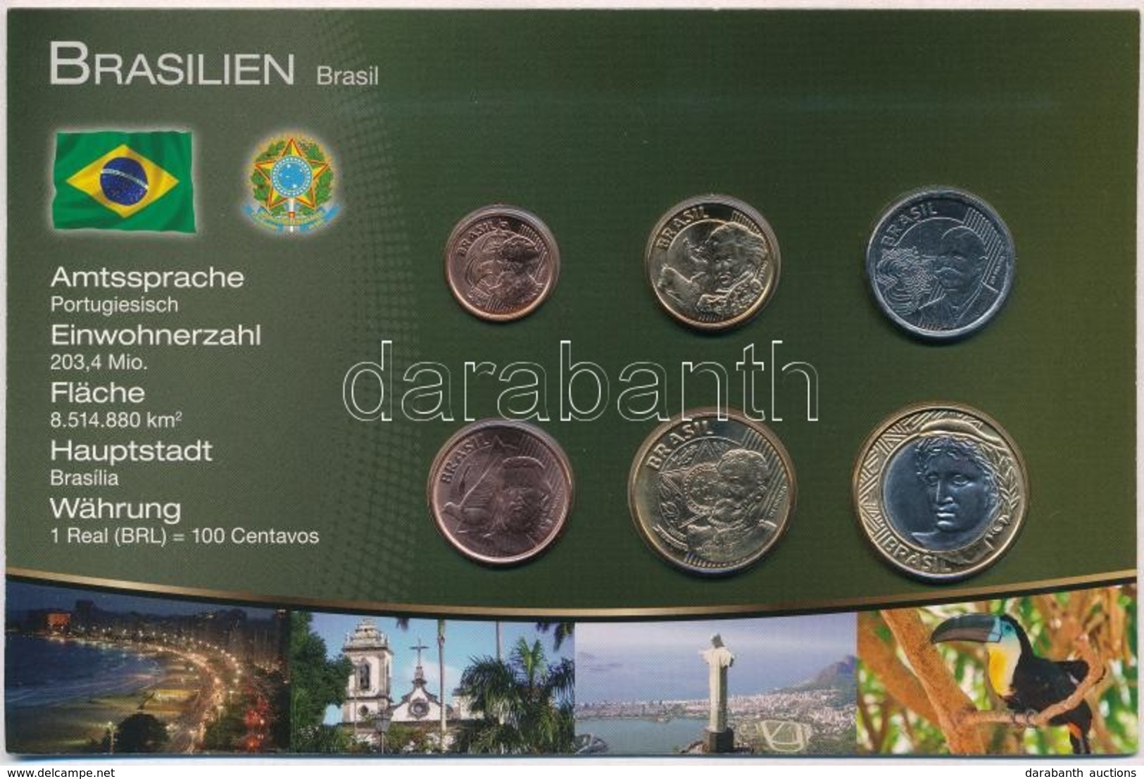 Brazília 2003-2009. 1c-1R (6xklf) Fémpénz Szettben T:1
Brazil 2003-2009. 1 Centavo - 1 Real (6xdiff) Metal Coins In Set  - Zonder Classificatie