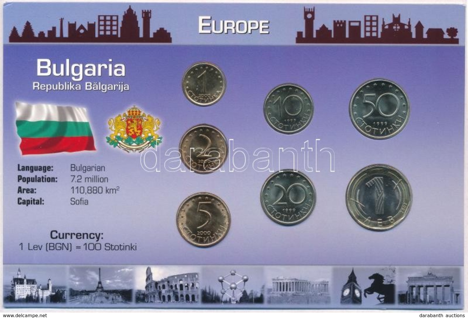 Bulgária 1999-2002. 1s-1L (7xklf) Fémpénz Szettben, Holland Nyelvű Leírással T:1 
Bulgaria 1999-2002. 1 Stotinka - 1 Lev - Non Classificati