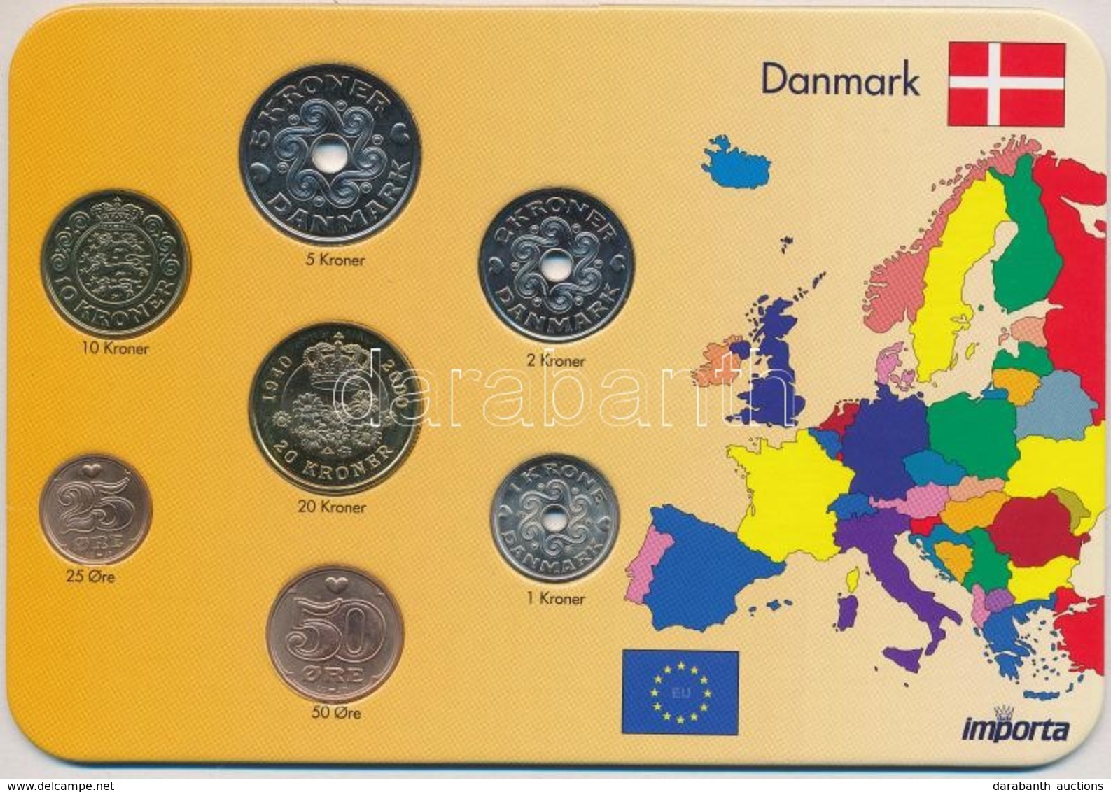 Dánia 1997-2000. 25ö-20K (7xklf) Forgalmi Sor Karton Dísztokban T:1-,2
Denmark 1997-2000. 25 Öre - 20 Kroner (7xdiff) Co - Zonder Classificatie