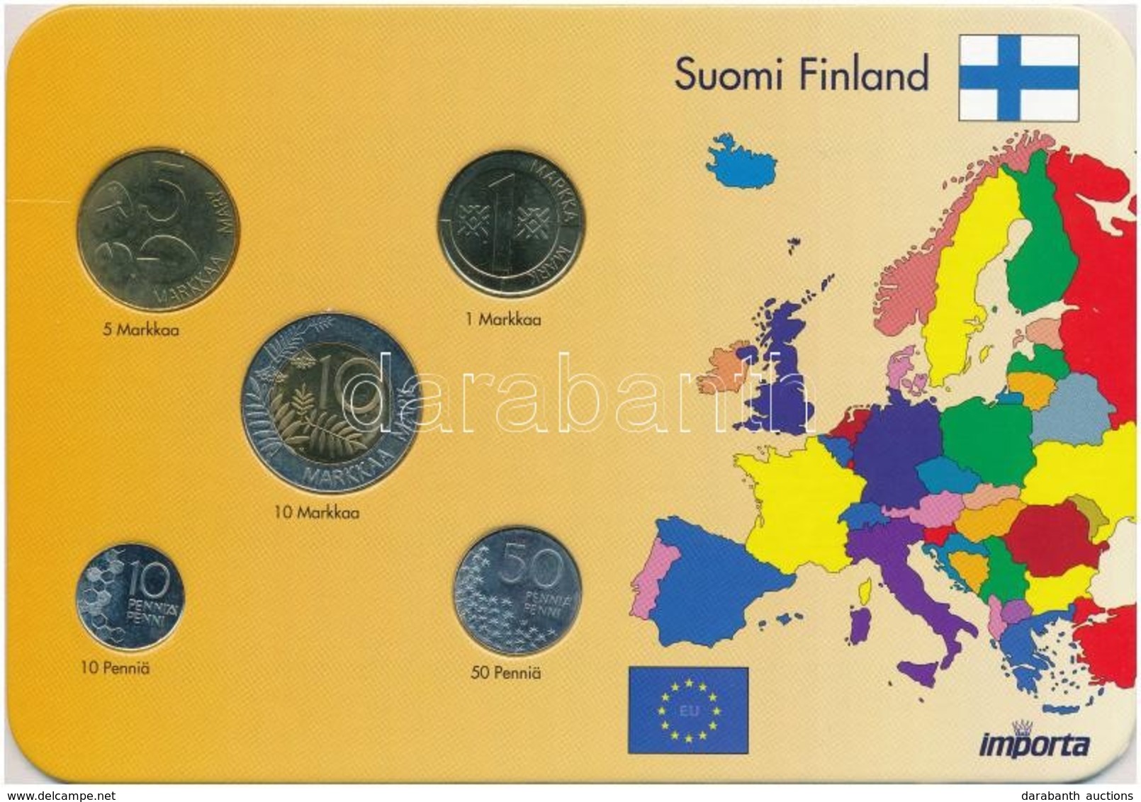 Finnország 1993-2000. 10p-10M (5xklf) Forgalmi Sor Karton Dísztokban T:1-,2
Finland 1993-2000. 10 Pennia - 10 Markkaa (5 - Zonder Classificatie