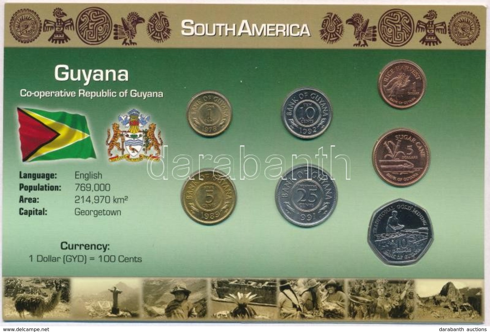 Guyana 1978-2002. 1c-10$ (7xklf) Fémpénz Szettben, Holland Nyelvű Leírással T:1 
Guyana 1978-2002. 1 Cent - 10 Dollars ( - Zonder Classificatie