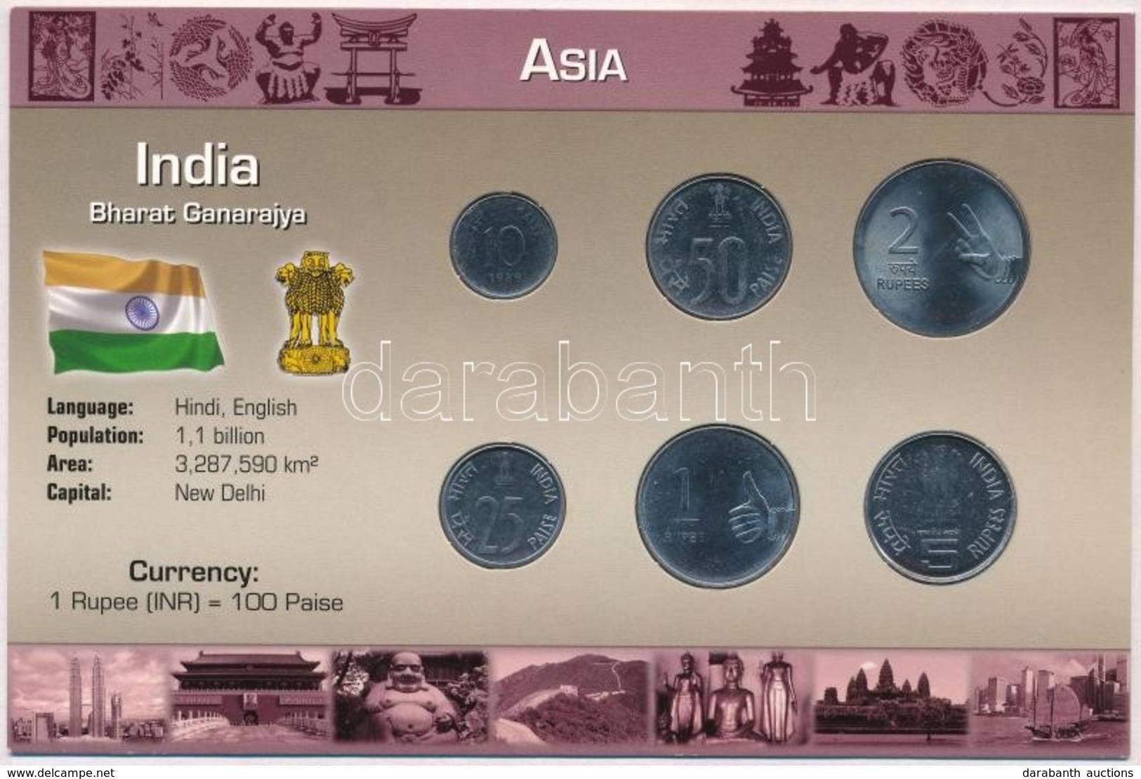 India 1989-2007. 10p-5R (6xklf) Fémpénz Szettben, Holland Nyelvű Leírással T:1
India 1989-2007. 10 Paisa - 5 Rupees (6xd - Zonder Classificatie