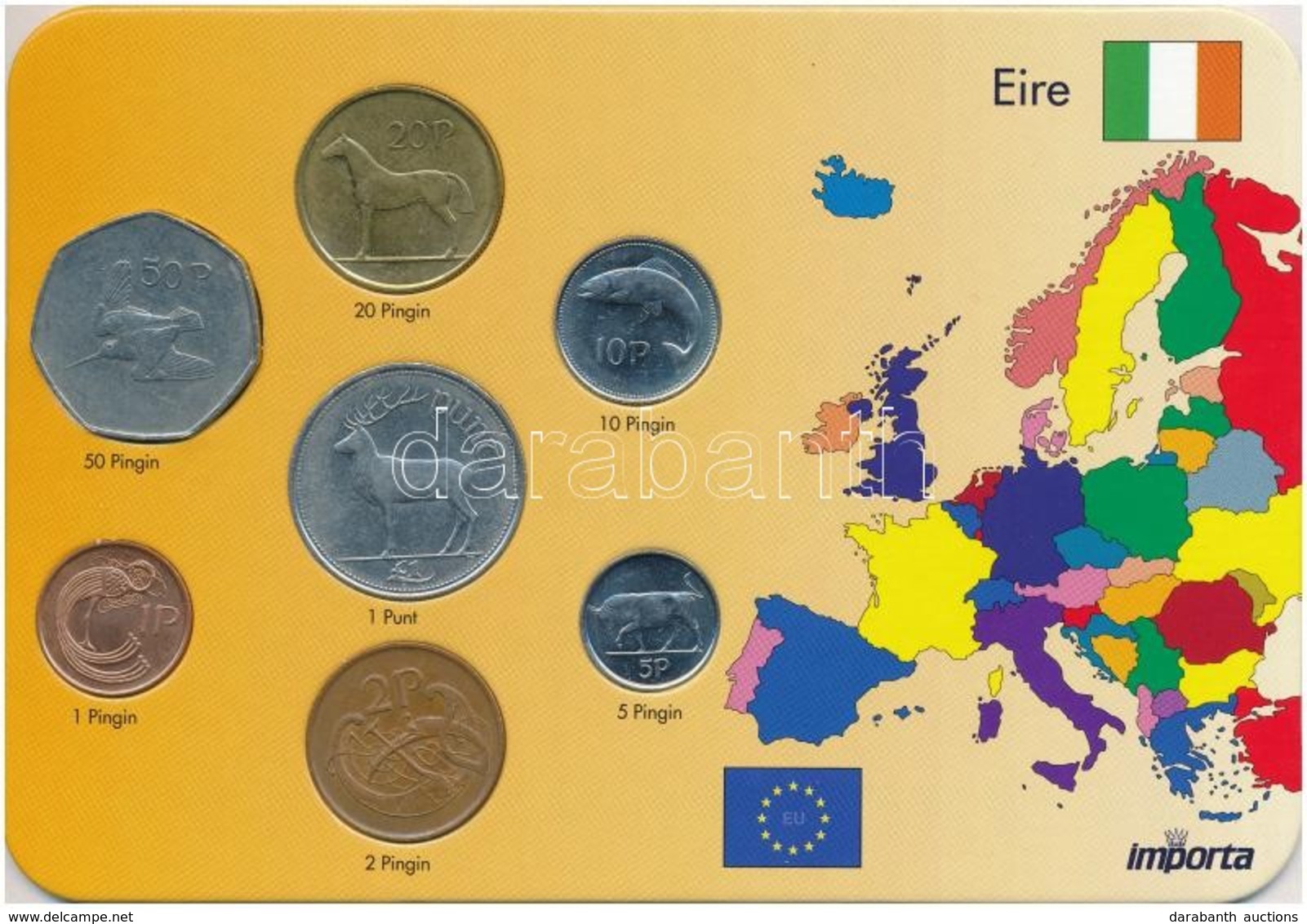 Írország 1988-2000. 1p-1Ł (7xklf) Forgalmi Sor Karton Dísztokban T:2
Ireland 1988-2000. 1 Penny - 1 Pound (7xdiff) Coin  - Zonder Classificatie