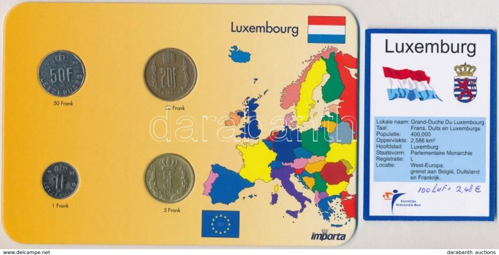 Luxemburg 1982-1991. 1Fr-5Fr (4xklf) Forgalmi Sor Karton Dísztokban T:1-,2
Luxembourg 1982-1991. 1 Franc - 5 Francs (4xd - Zonder Classificatie
