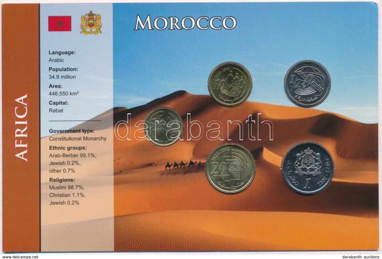Marokkó 2002. 5s-1D (5xklf) Fémpénz Szettben T:1
Morocco 2002. 5 Santimat - 1 Dirham (5xdiff) Metal Coins In Set C:UNC - Zonder Classificatie