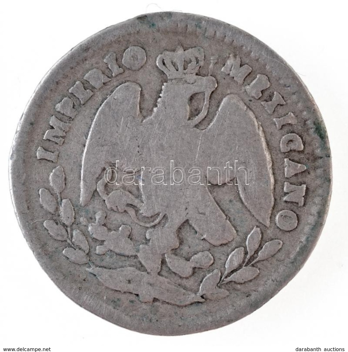 Mexikó / Birodalom / Guanajuato 1865G 5c Ag 'Miksa' (1,28g) T:3
Mexico / Empire / Guanajuato 1865G 5 Centavos Ag 'Maximi - Zonder Classificatie
