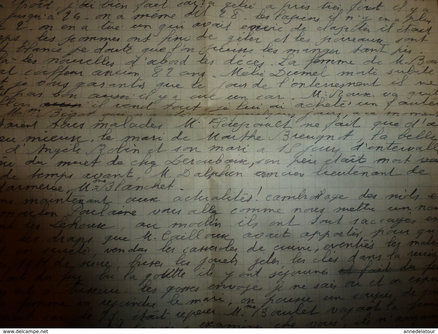 Lettre De 1940 : Signale Cambriolages Par Les ---- Vie Est Chère, Il N'y A Plus De Cochons (réquisitions Nombreuses) - Manuscritos