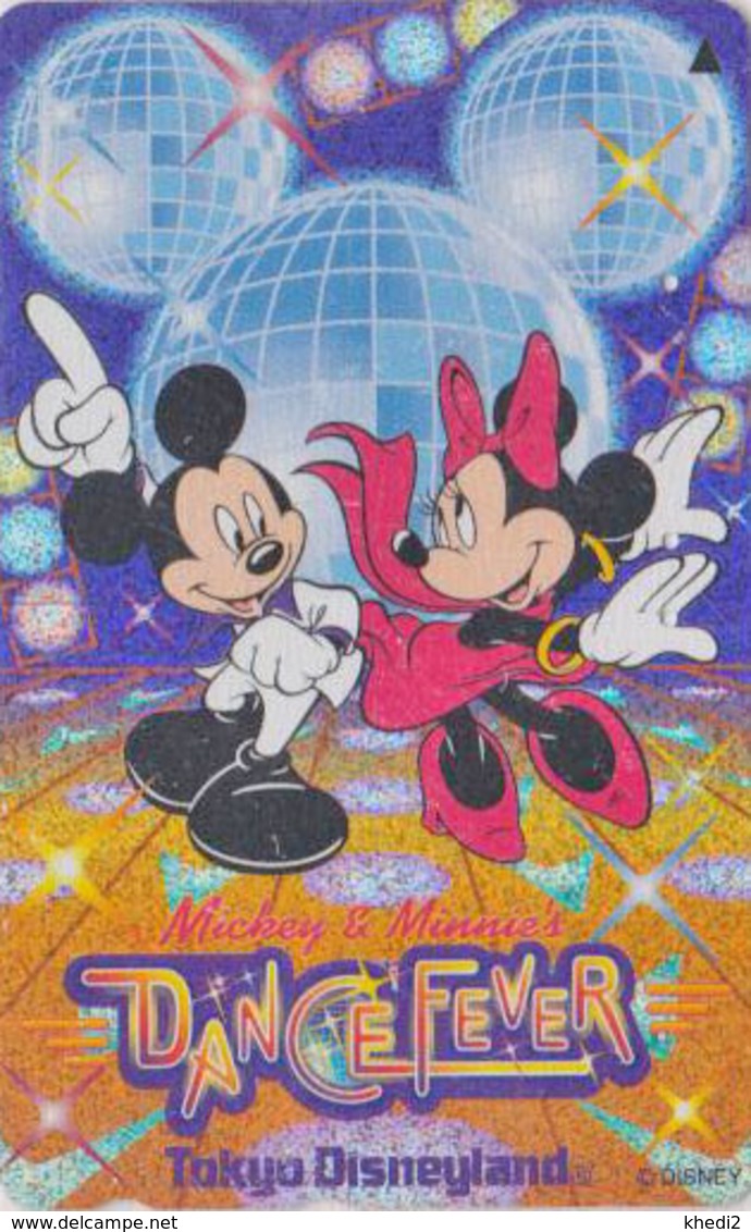 Télécarte Métal ARGENT Japon / 110-197020 - DISNEY Disneyland - Danse MICKEY MINNIE / DANCE FEVER Japan SILVER Phonecard - Disney