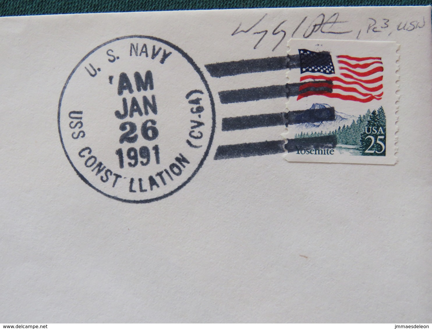 USA 1991 Cover From Ship USS Constellation In Mission In Desert Storm To Texas - Flag - Covers & Documents