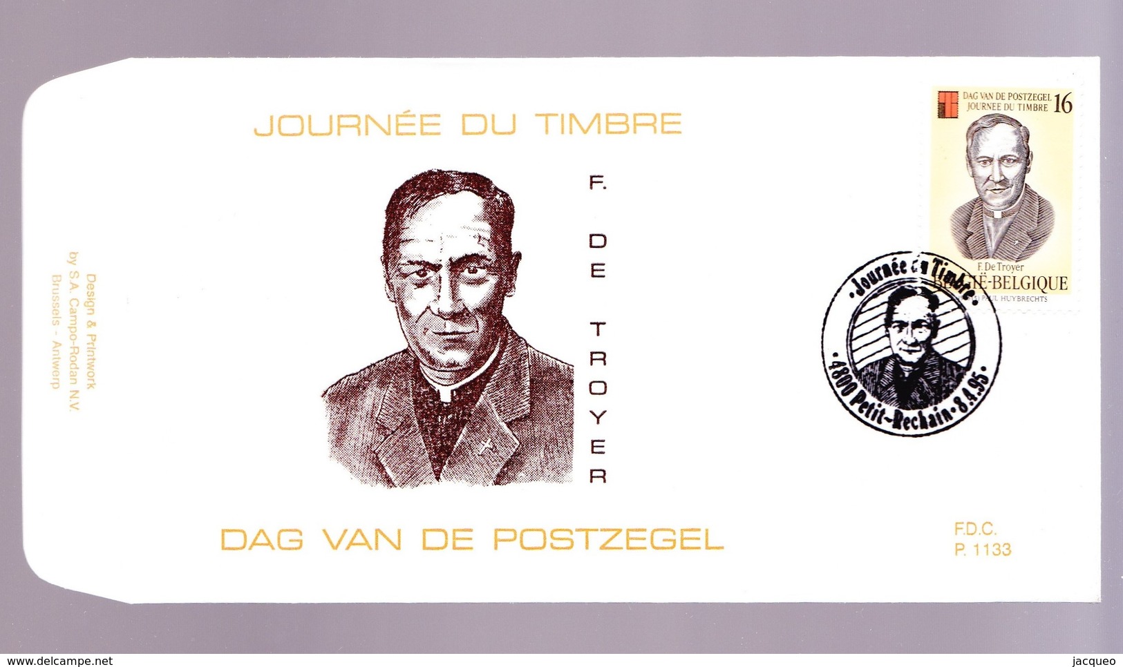 F.D.C. N° 2596 OBL.1J 8-4-95 JOURNEE DU TIMBRE - 1991-2000