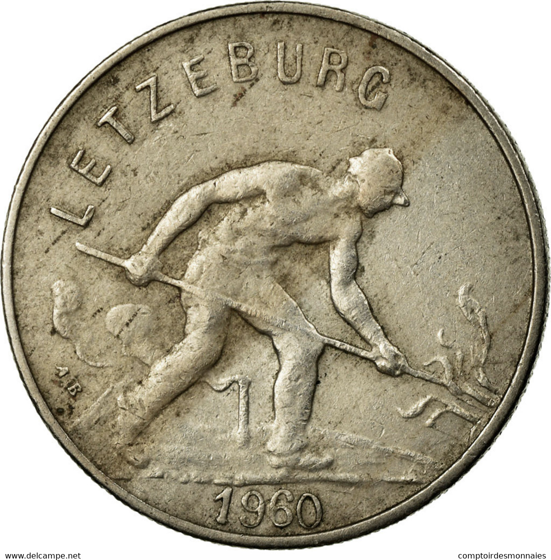 Monnaie, Luxembourg, Charlotte, Franc, 1960, TB, Copper-nickel, KM:46.2 - Luxembourg