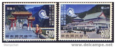 Taiwan 1968 Taroko Gorge Chungshan Building Stamps Aboriginal Architecture Geology - Unused Stamps