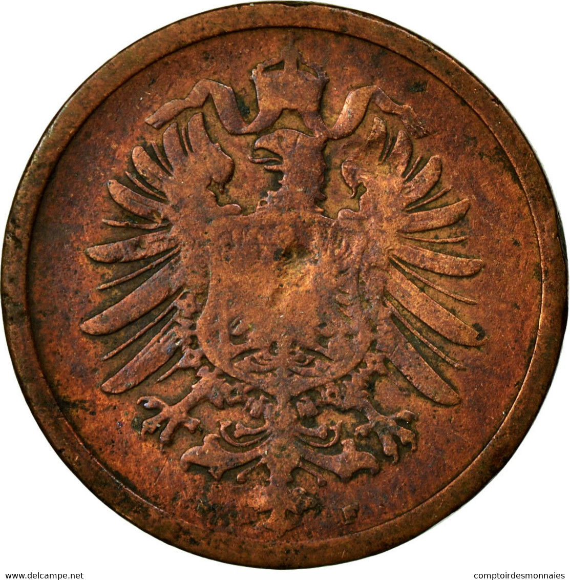 Monnaie, GERMANY - EMPIRE, Wilhelm I, 2 Pfennig, 1876, Stuttgart, TTB, Cuivre - 2 Pfennig