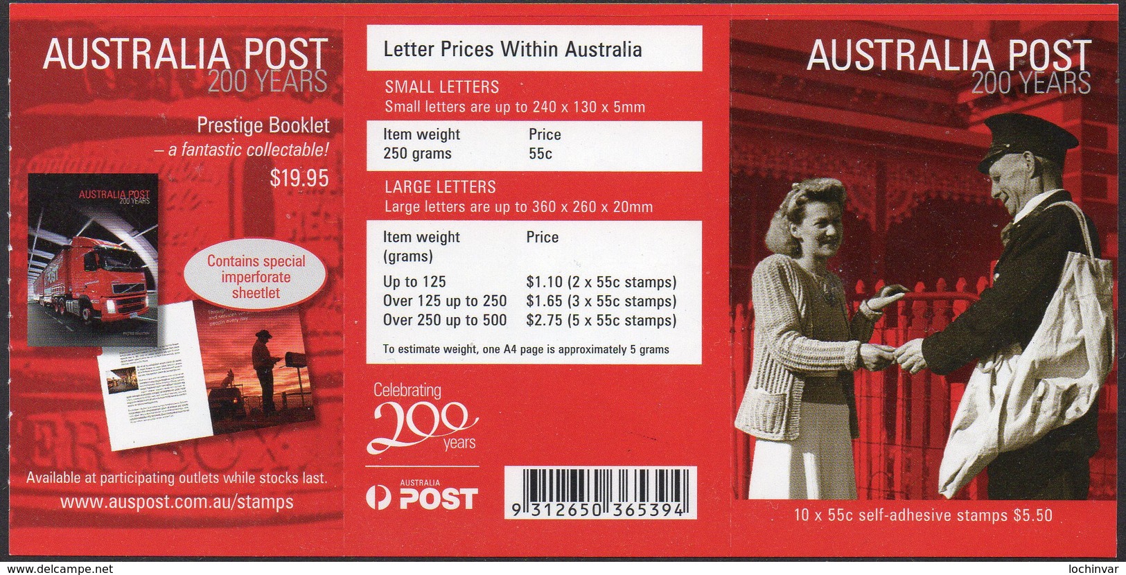 AUSTRALIA, 2009 AUSPOST BICENT BOOKLET MNH - Mint Stamps