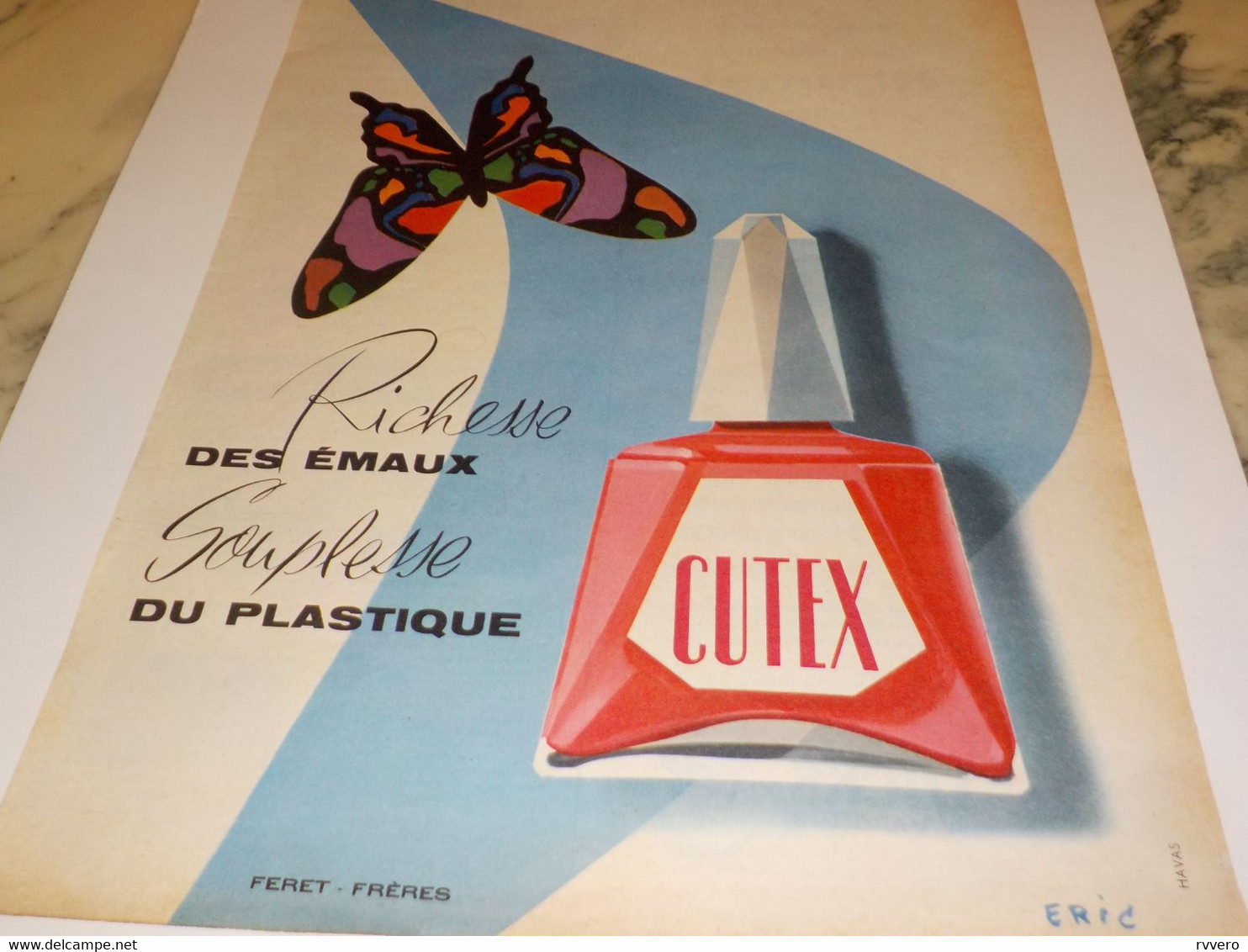 ANCIENNE PUBLICITE VERNIS A ONGLES CUTEX 1956 - Autres & Non Classés