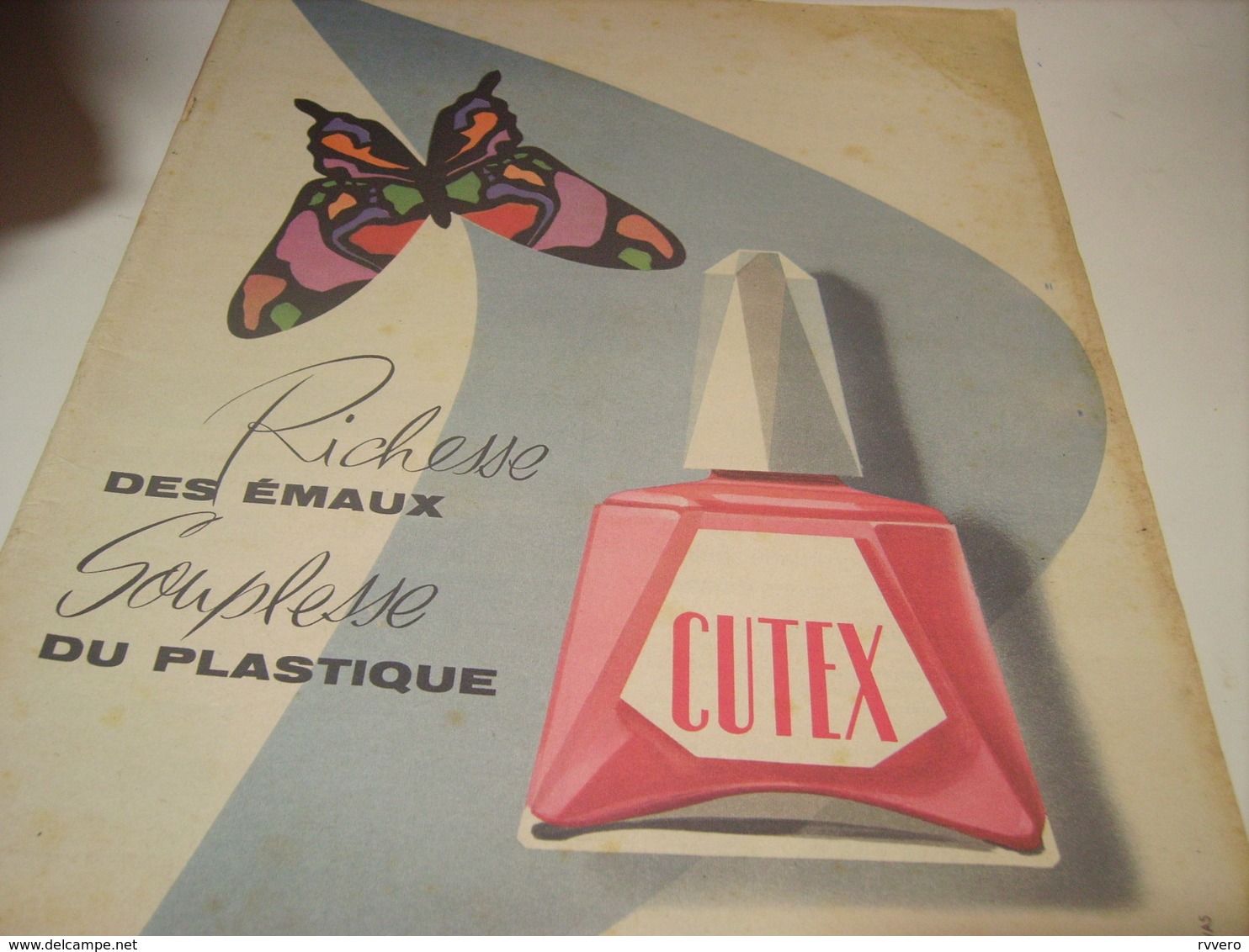 ANCIENNE PUBLICITE VERNIS A ONGLES CUTEX 1956 - Autres & Non Classés