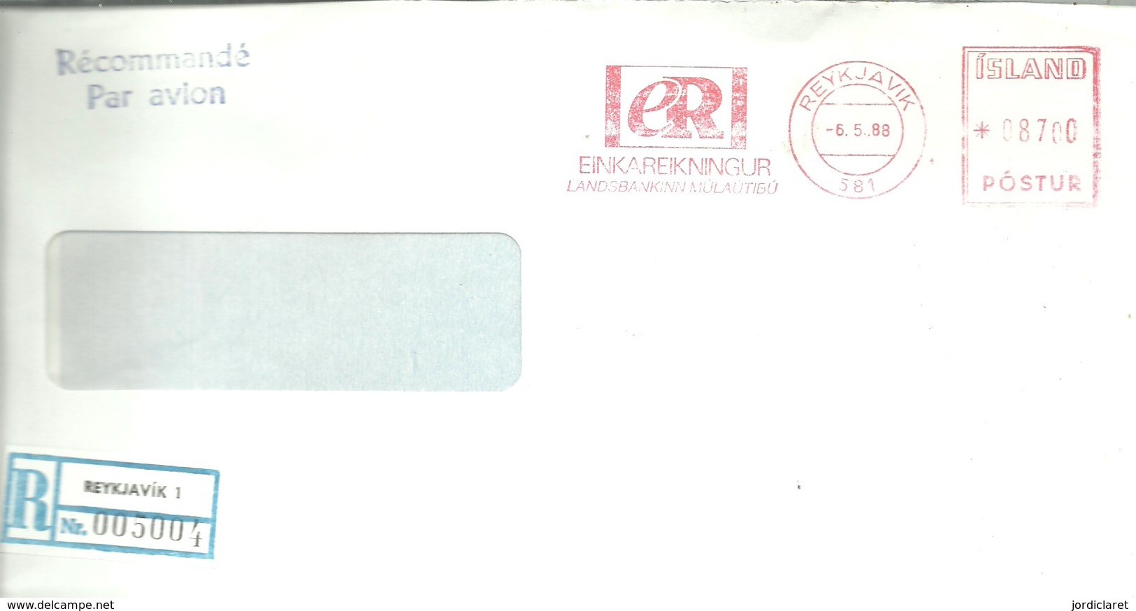 LETTER REGISTERED  1988 - Cartas & Documentos