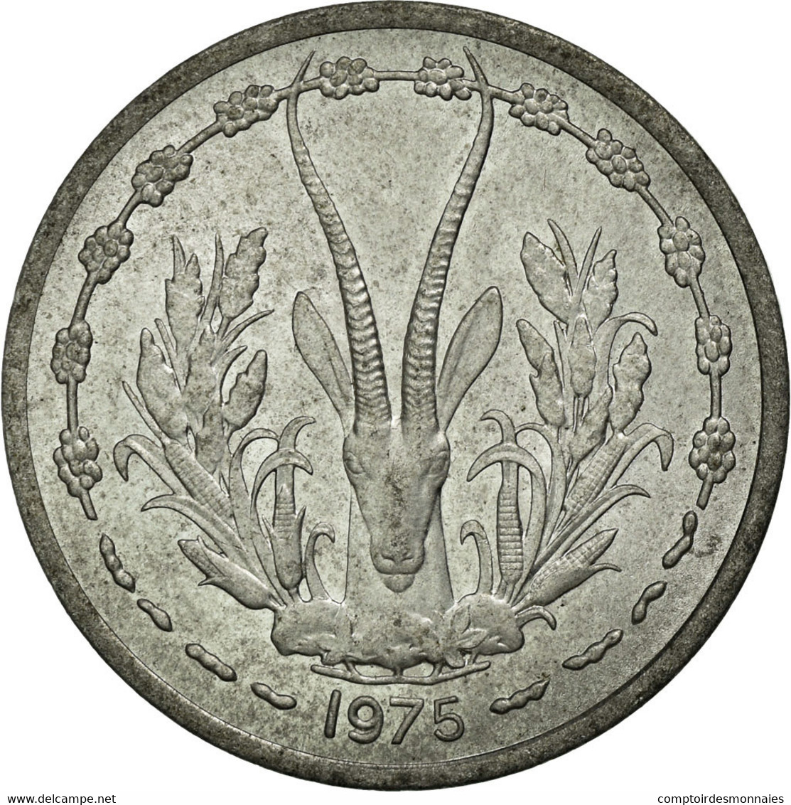 Monnaie, West African States, Franc, 1975, Paris, TB+, Aluminium, KM:3.1 - Elfenbeinküste