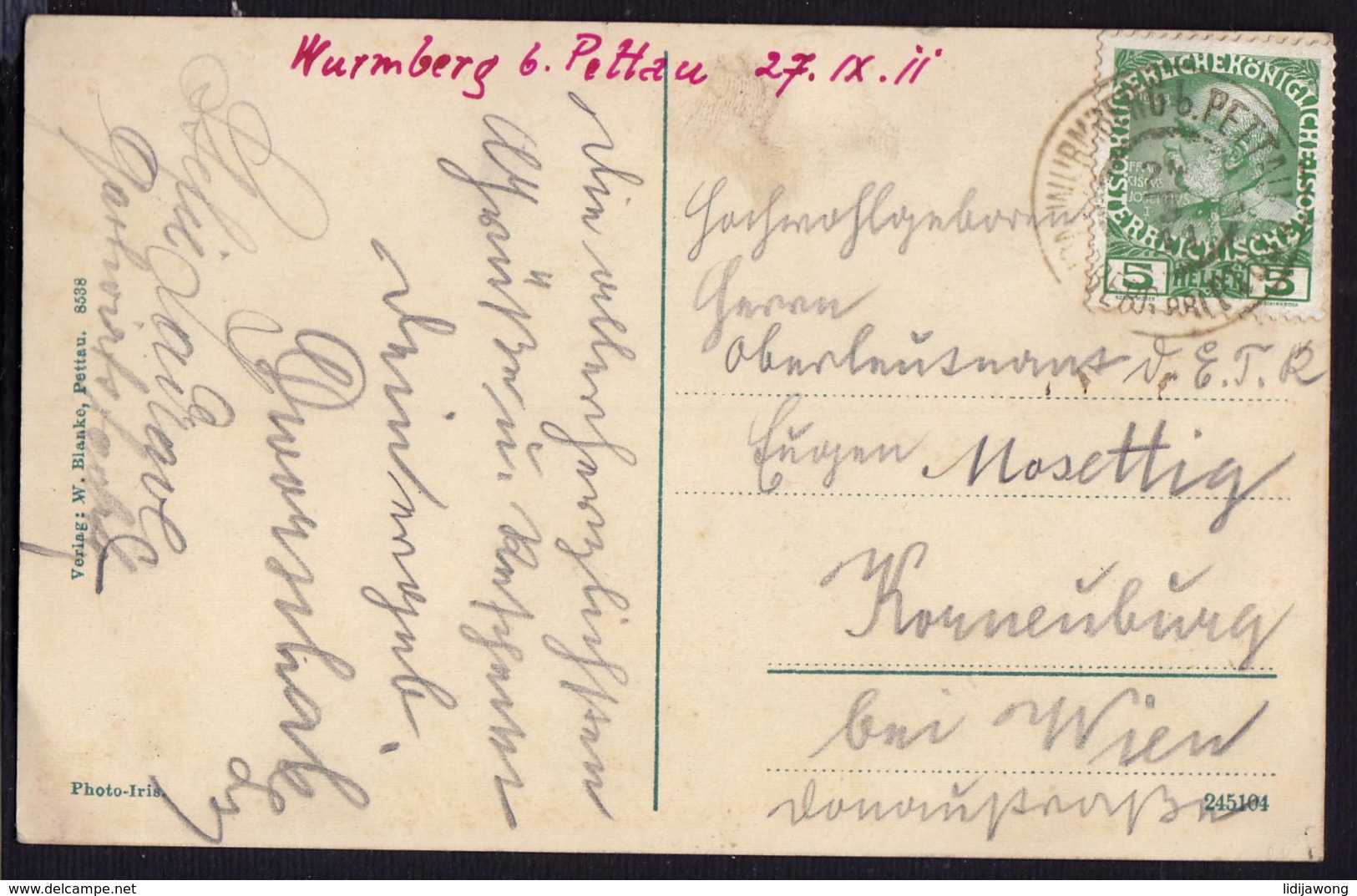 SLOVENIA - WURMBERG - PTUJ PETTAU - OLD POSTCARD 1911 (see Sales Conditions) - Slovenia