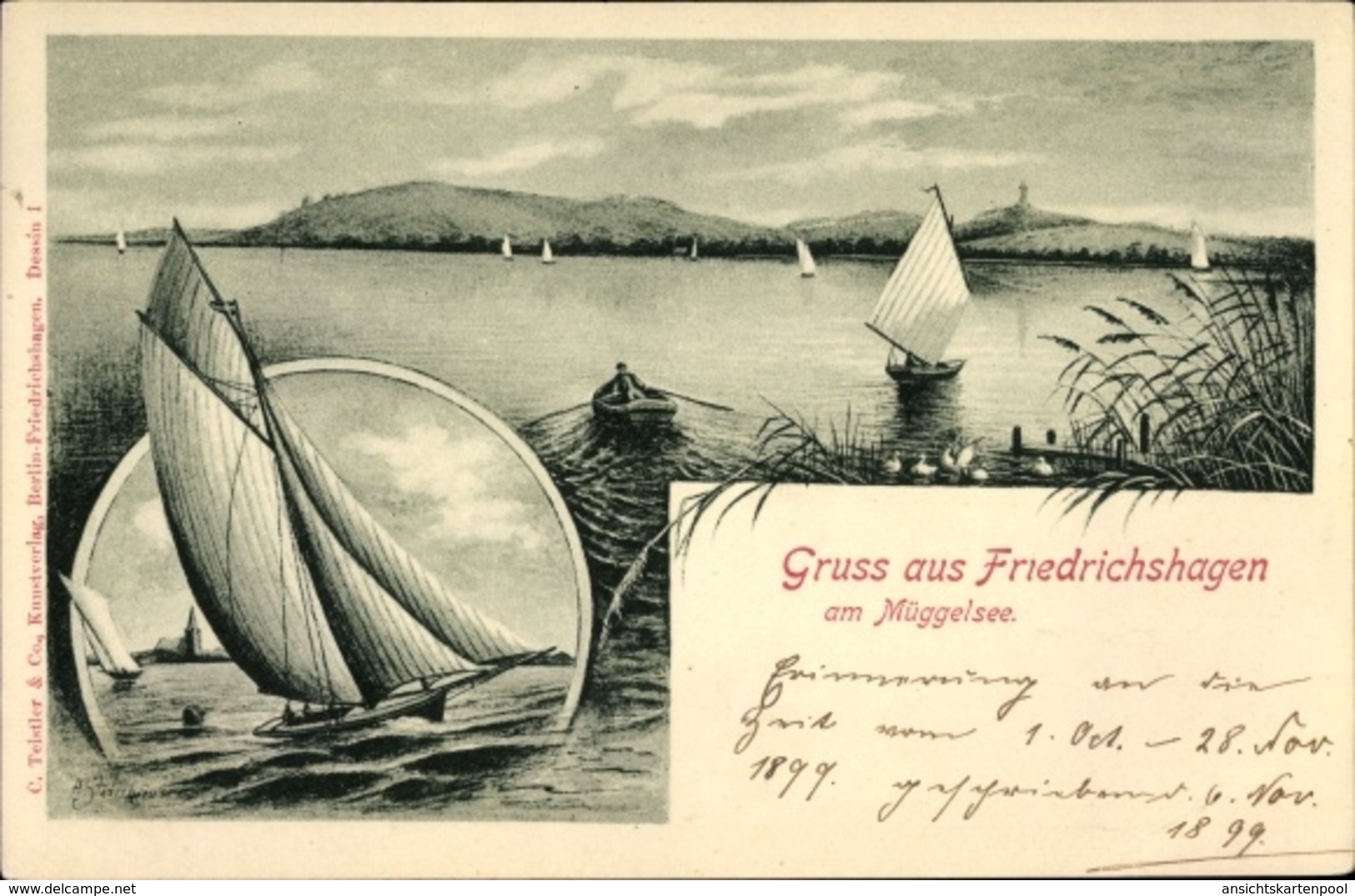 Artiste Cp Berlin Köpenick Friedrichshagen, Segelboote Auf Dem Müggelsee - Autres & Non Classés