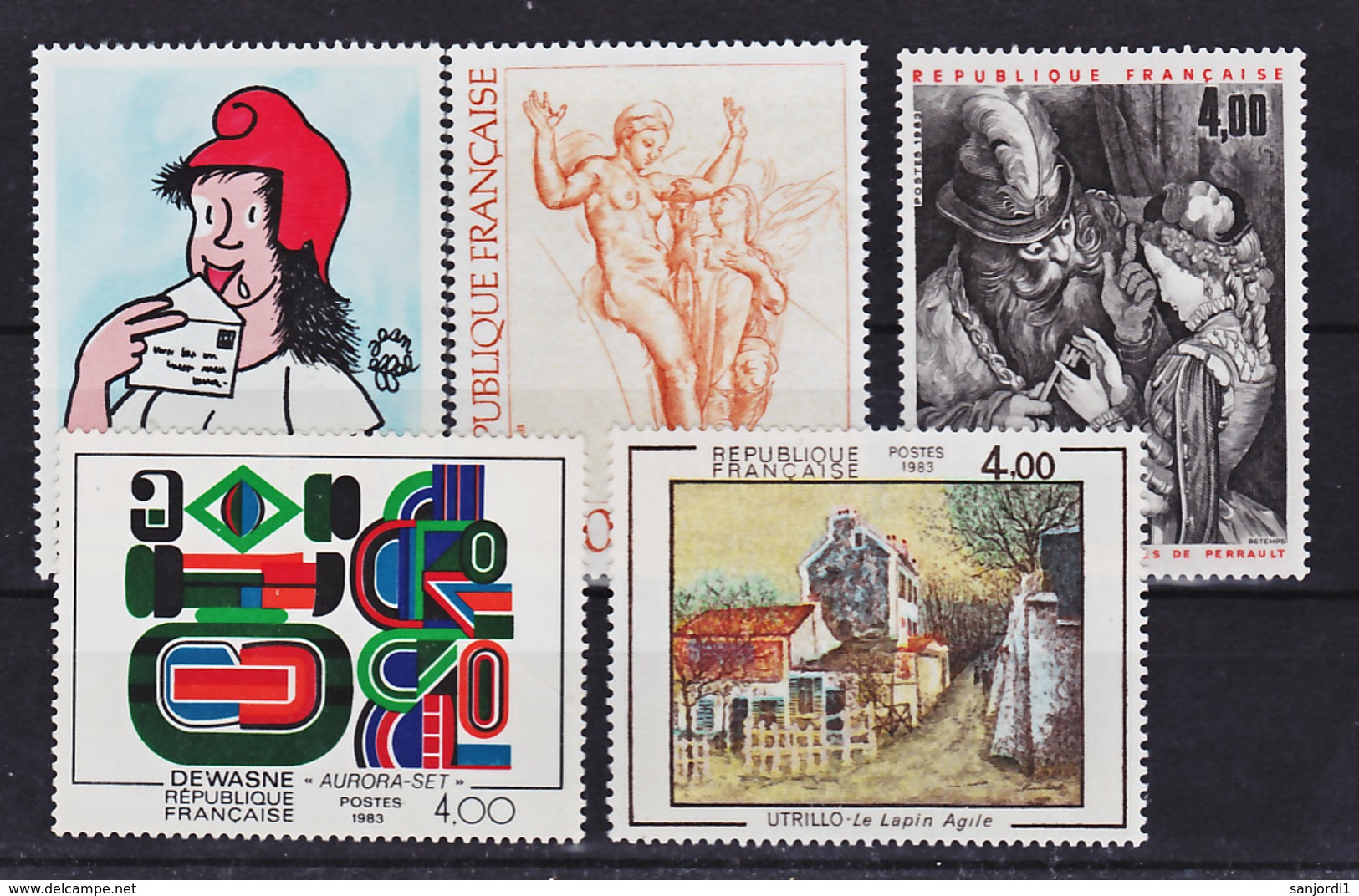 France 2263 2265,2291,2297 Tableaux 1983  Neuf ** TB MNH  Sin Charnela Faciale 3 - Altri & Non Classificati