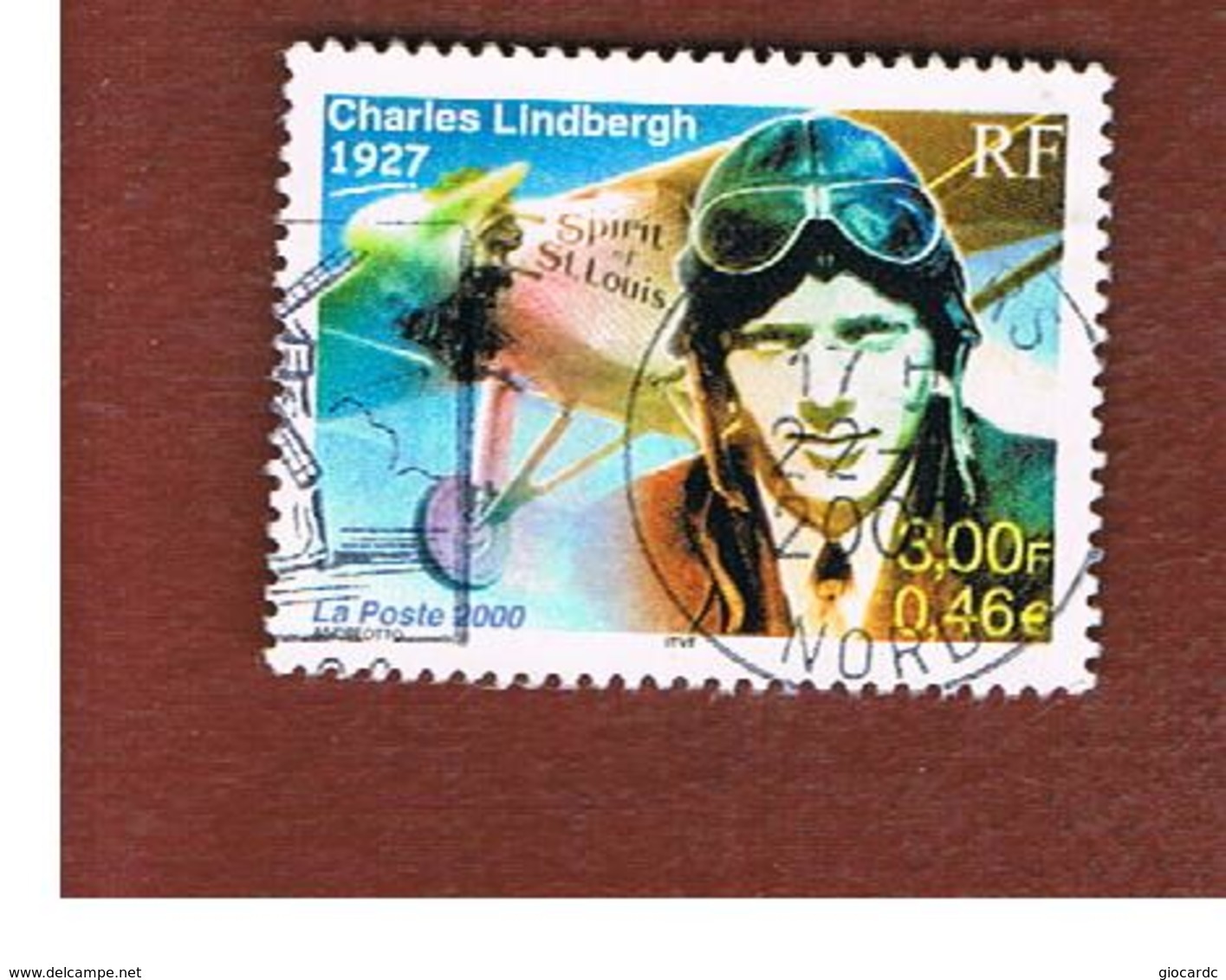 FRANCIA (FRANCE) - MI 3457   - 2000  OVER THE CENTURY: C. LINDBERGH   -   USED - Gebraucht