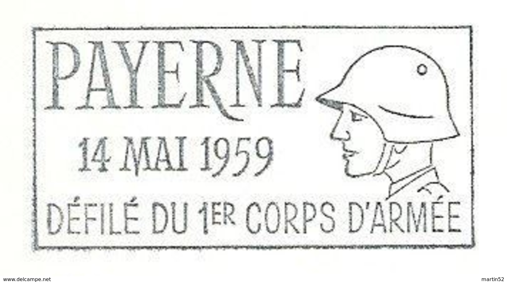 Schweiz Suisse 1959: Zu 345 Mi 670 Yv 623 Cachet "PAYERNE DÉFILÉ DU 1er CORPS D'ARMÉE" BPA 14.V.59 - Militaria