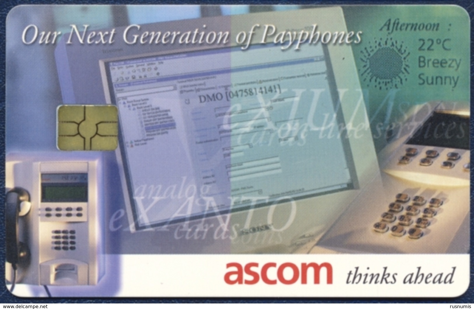 ASCOM TRIAL ISSUE TELEPHONE CARD TELECARD TELECARTE NEXT GENERATION OF PAYPHONES PERFECT - Other - Europe