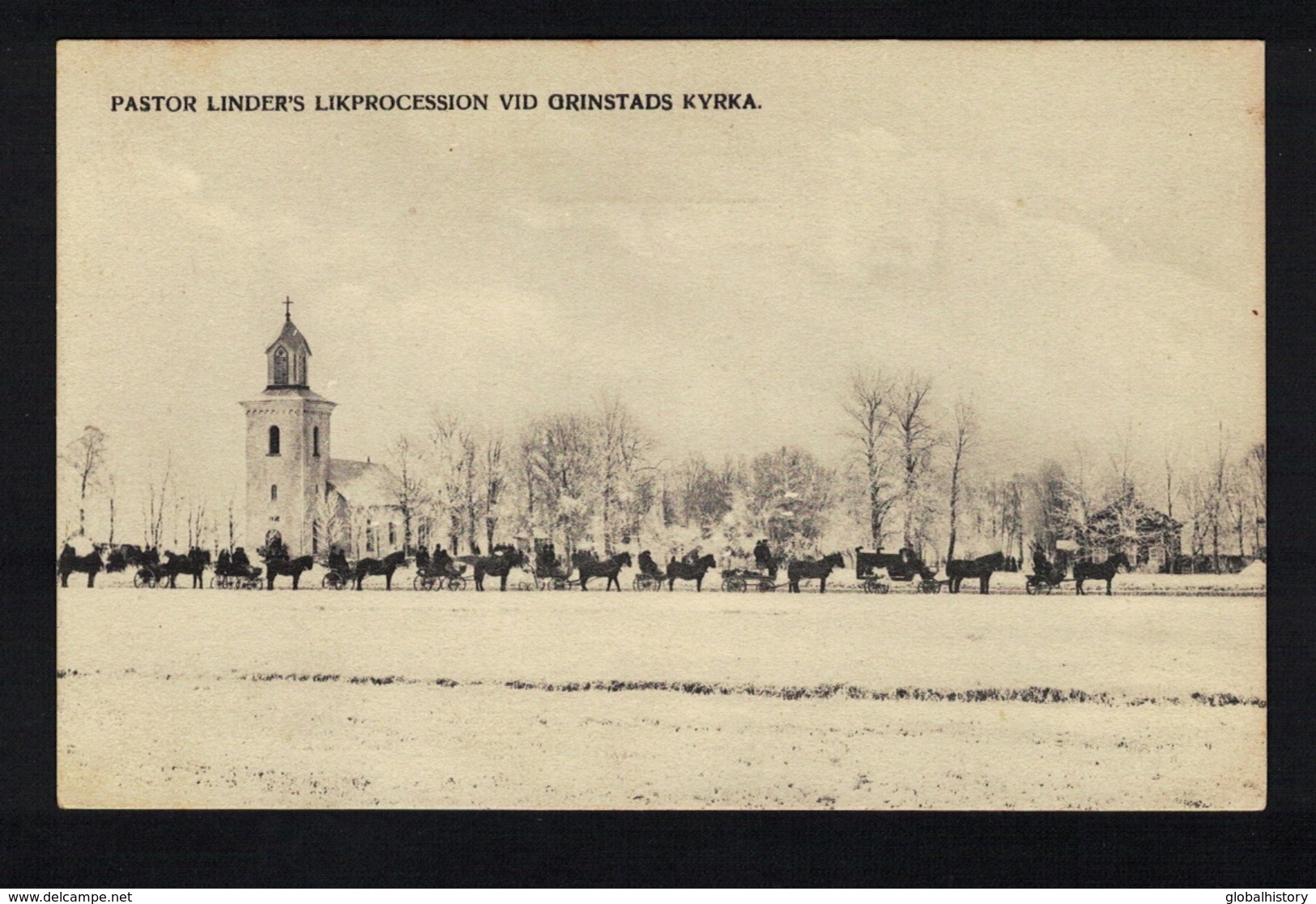 DE1810 - SWEDEN - GRINSTAD - PASTOR LINDER'S LIKPROCESSION VID GRINSTADS KYRKA - CHURCH - Suède