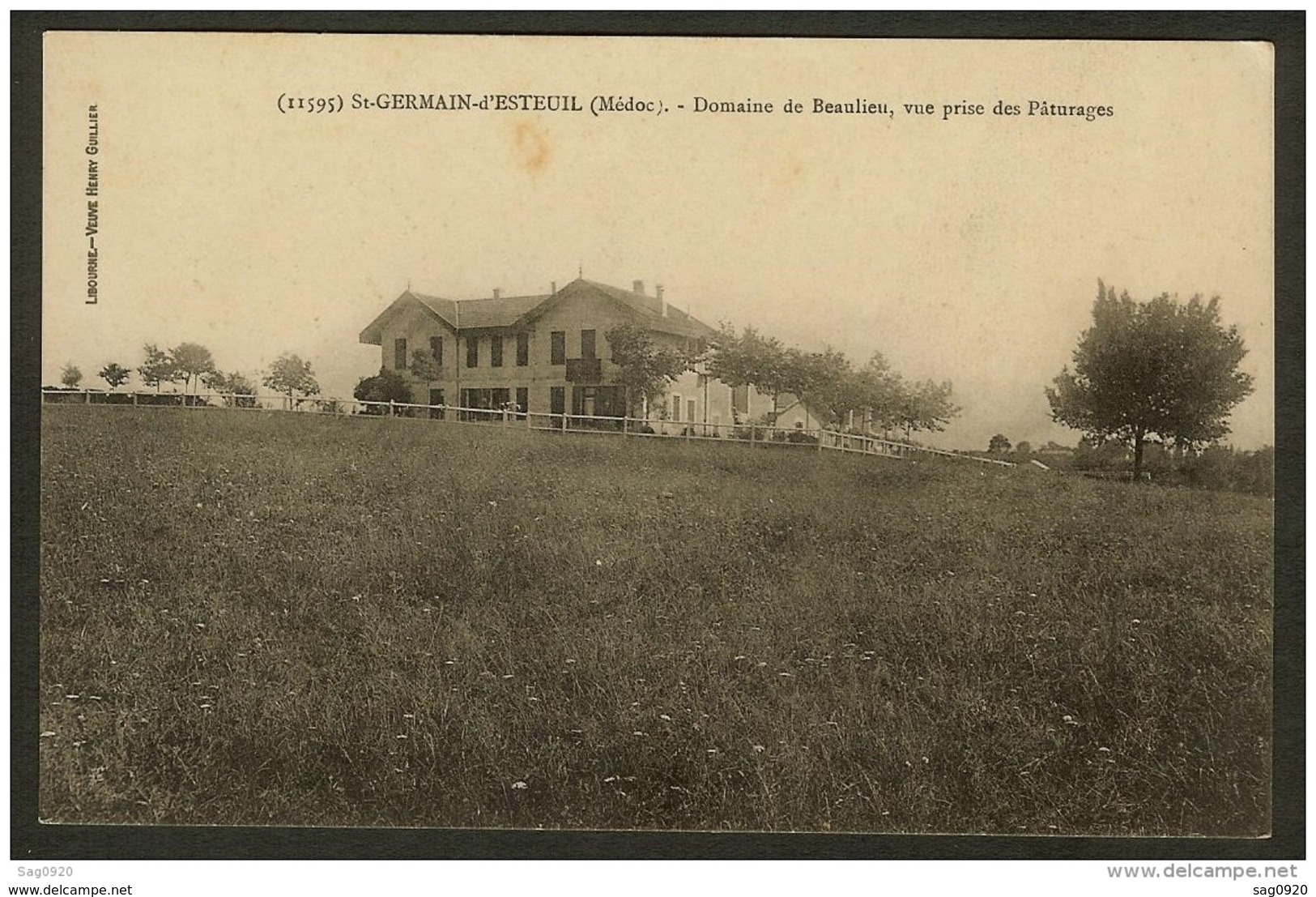 St Germain D'Esteuil (Médoc)-Domaine De Beaulieu, Vue Prise Des Paturages - Autres & Non Classés