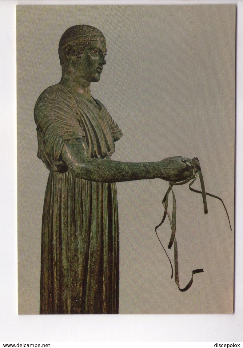 U4313 Postcard With Sculture Sculptur Skultur Scultura Bronze Bronzo - DELPHI MUSEUM, THE COACHMAN (INIOCHOS) _ - Sculpturen