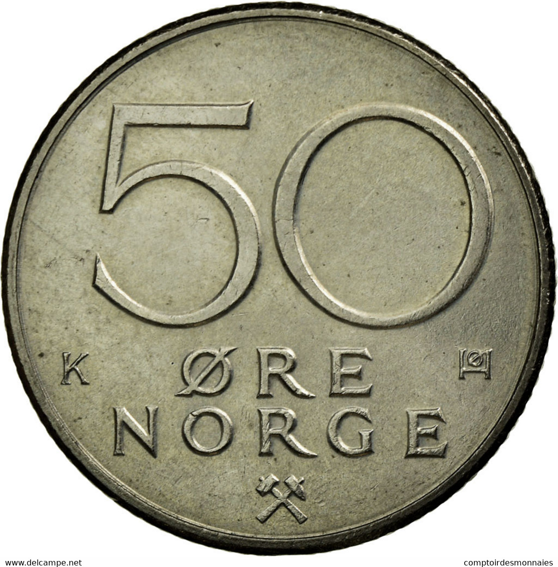 Monnaie, Norvège, Olav V, 50 Öre, 1987, SUP, Copper-nickel, KM:418 - Norvège