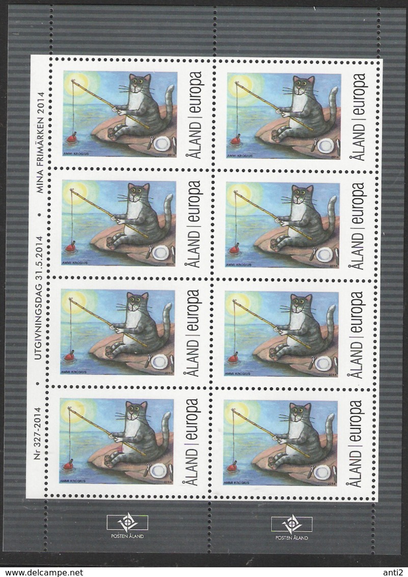 Aland 2014 My Stamp, Fishing Cat; By Ammi Krogius (* 1947), Artist  Mi  394 In Minisheet MNH(**) - Aland