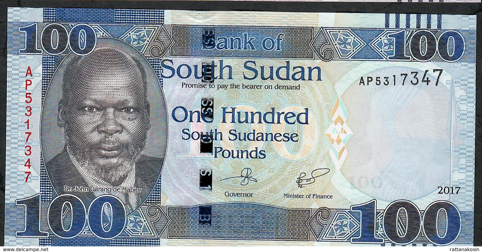 SOUTH SUDAN P15c 100 POUNDS 2017     UNC. - South Sudan