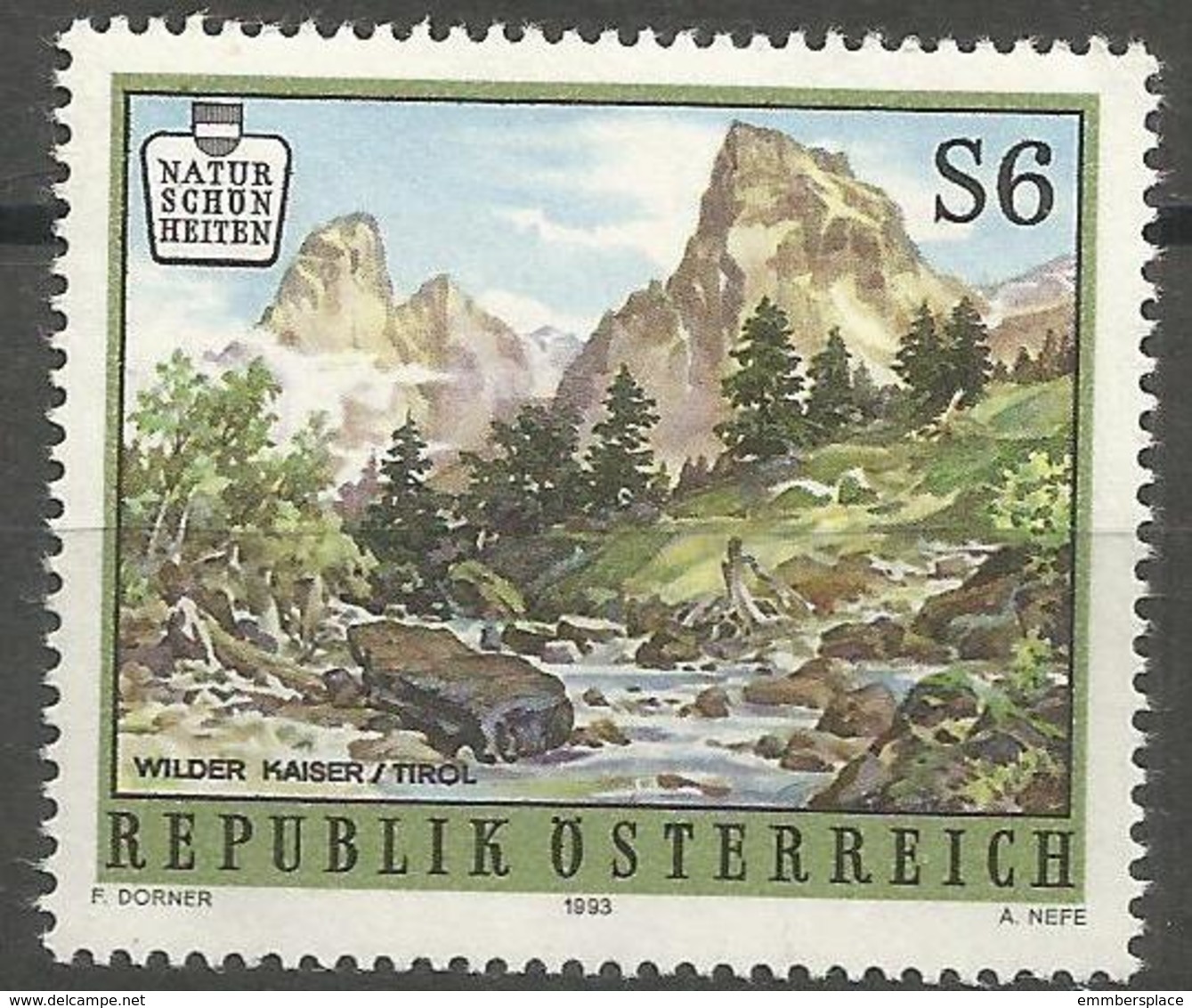 Austria - 1993  Wilder Kaiser Mountain MNH **   Mi 2089  Sc 1495 - Unused Stamps