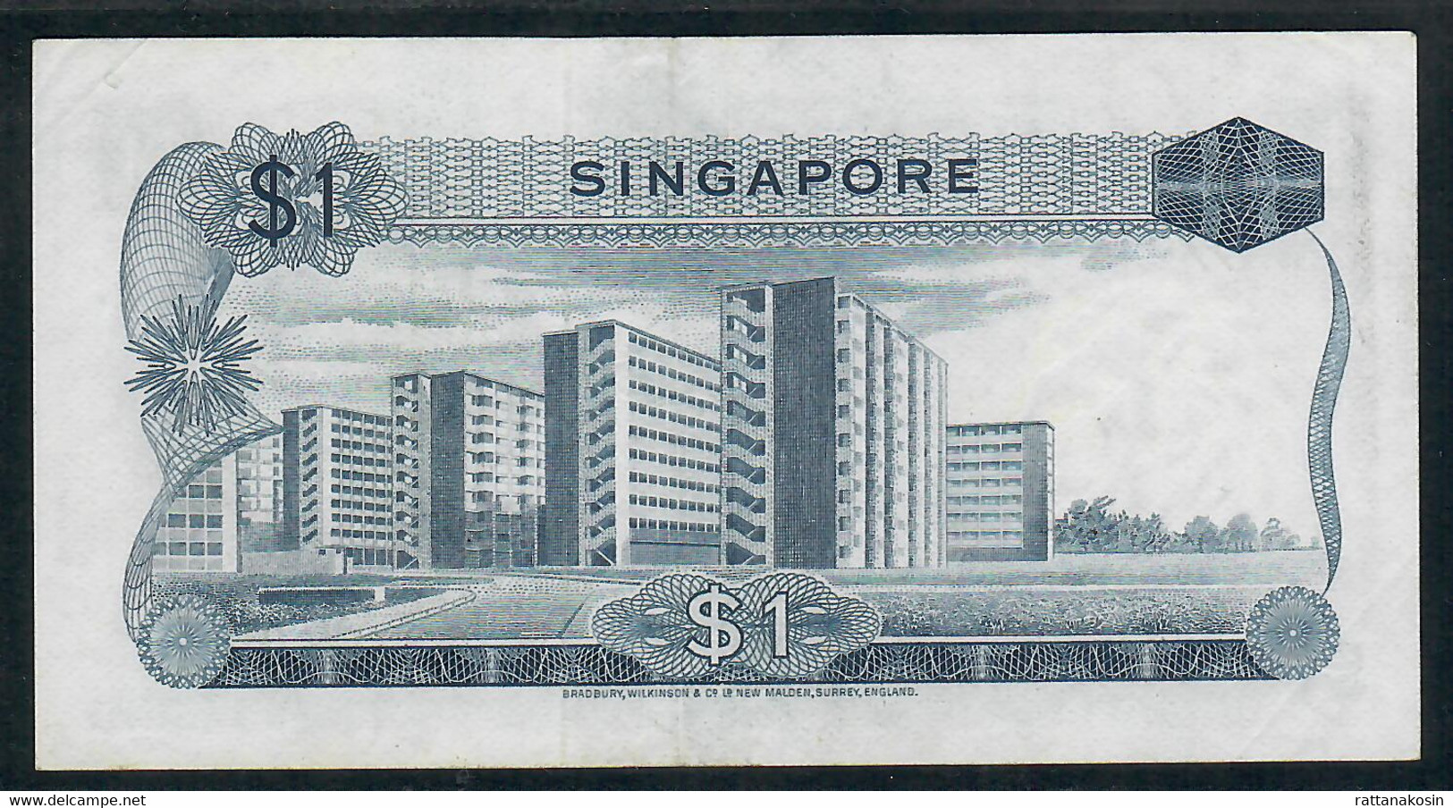 SINGAPORE P1c   1 DOLLAR  1971 W/o Seal   #B/77    AU   NO P.h. - Singapore