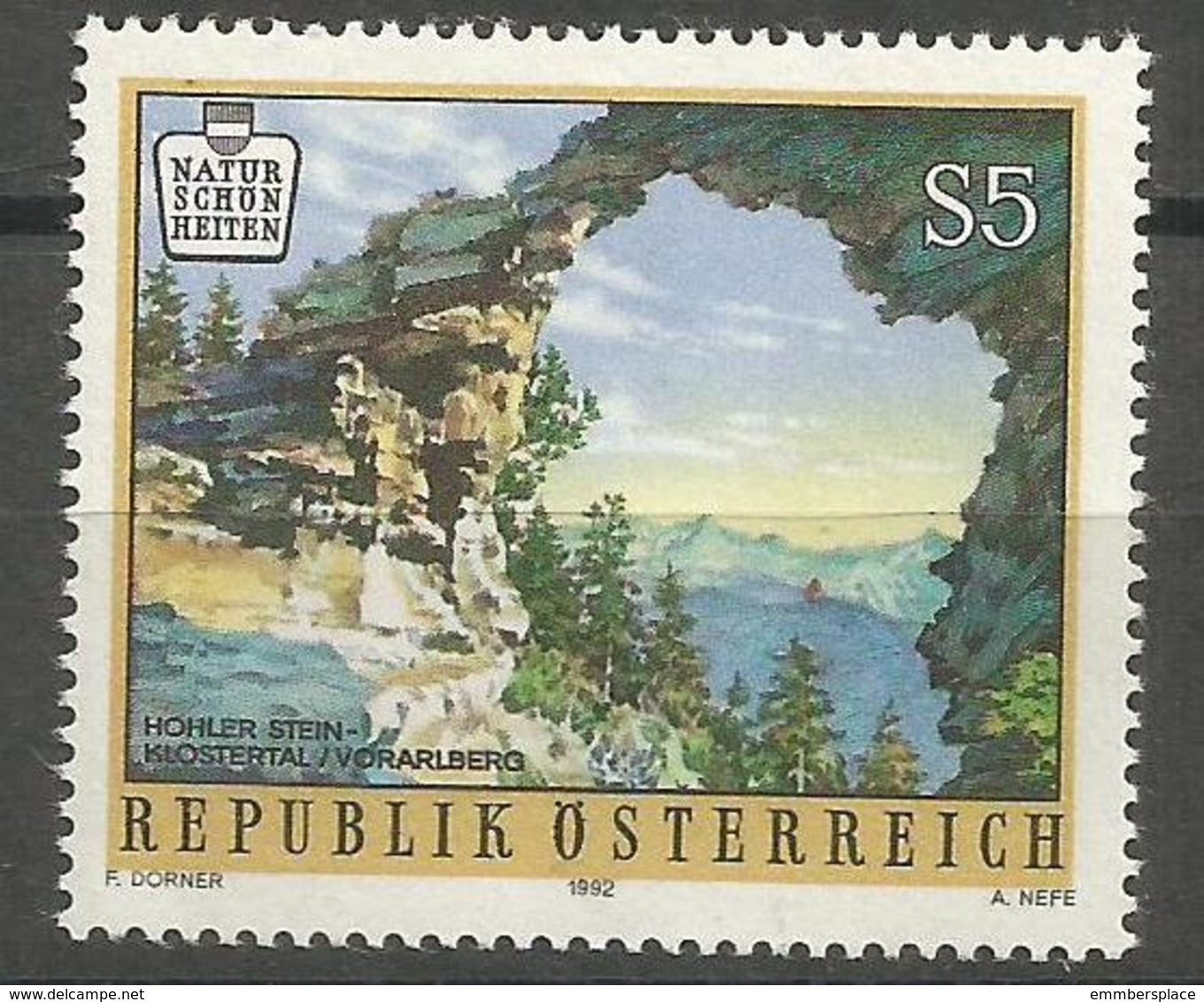 Austria - 1992 Natural Bridge MNH **   Mi 2051  Sc 1494 - Unused Stamps