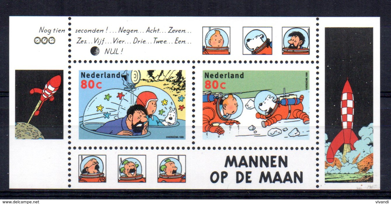 Netherlands - 1999 - 70th Anniversary Of Tintin Miniature Sheet - MNH - Neufs