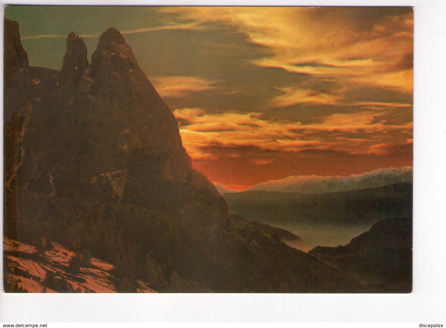 U4339 Cartolina Con Località Non Identificata Di Montagna + Tramonto Sunset Coucher _ Ed GM 2/1418/A - Da Identificare