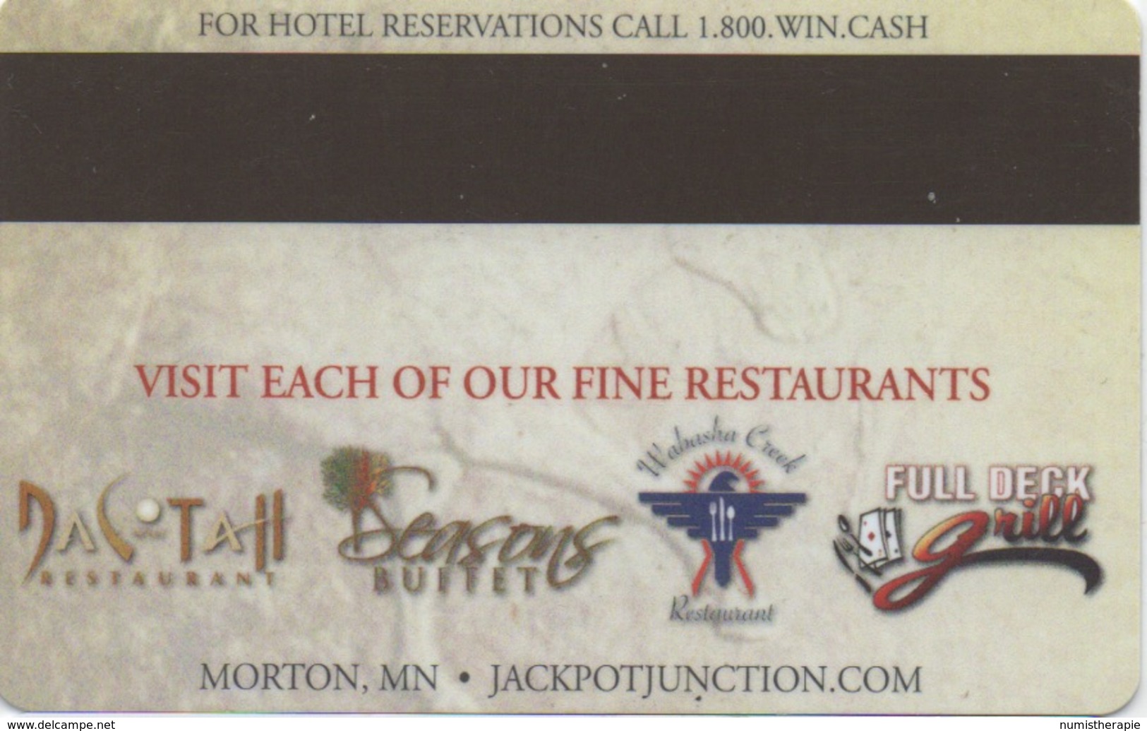 Carte Clé Hôtel Avec Casino Adjoint : Jackpot Junction Casino Hotel MN Minnesota - Cartes D'hotel