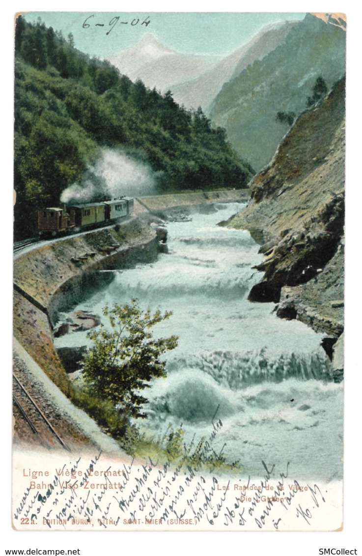 Suisse. Ligne Viège Zermatt. Les Rapides De La Viège (7554) - Viège
